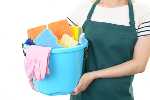 Bankside carpet cleaners preparing equipment with safety measures in place